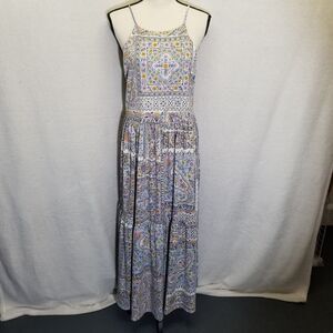 Emma & Michele M Dress Maxi Jersey Pastel Paisley Boho Festival Whimsy Cottage